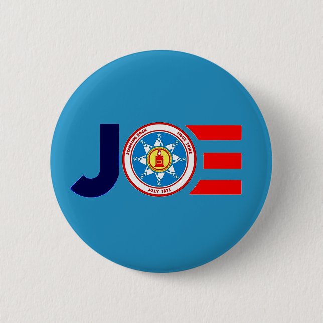 Badge Rond 5 Cm Sioux de Standing Rock pour Joe 2020 (Devant)