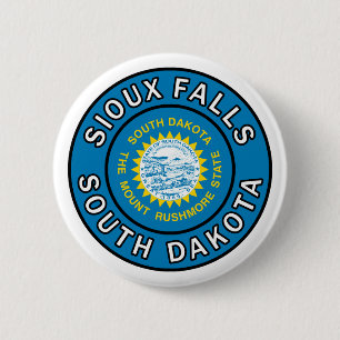 Badge Rond 5 Cm Sioux Falls Dakota du Sud