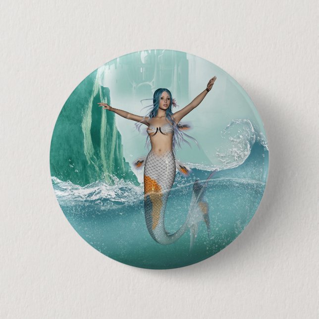 Badge Rond 5 Cm Sirène (Devant)