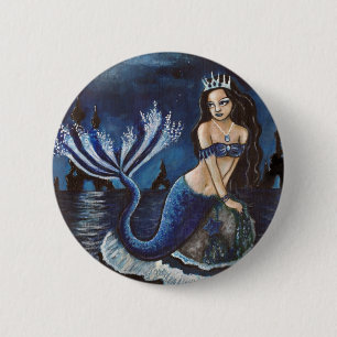 Badge Rond 5 Cm Sirène de lune