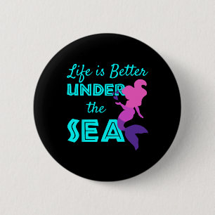 Badge Rond 5 Cm Sirène de natation plongée
