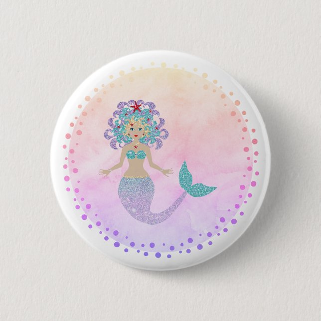 Badge Rond 5 Cm Sirène magique (Devant)