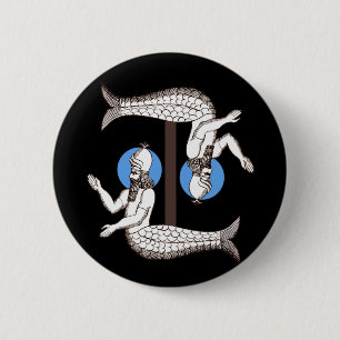 Badge Rond 5 Cm Sirène mâle Empereur Triton
