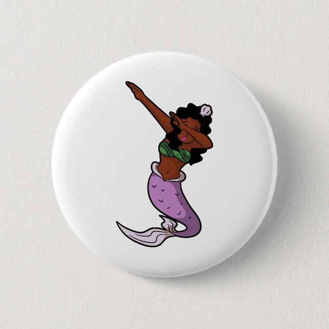 Badge Rond 5 Cm sirène noire (Devant)