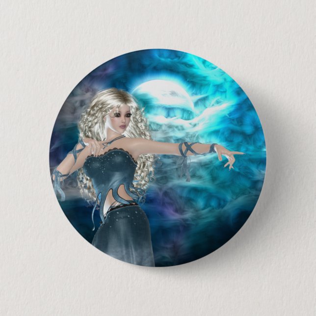 Badge Rond 5 Cm Sirène Sky Imaginaire (Devant)