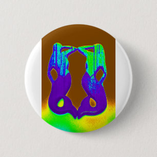 Badge Rond 5 Cm sirènes violettes