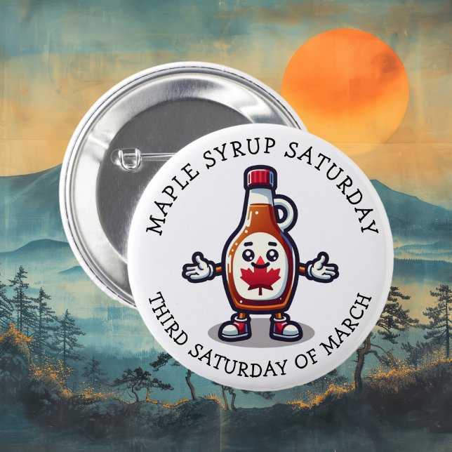 Badge Rond 5 Cm Sirop d'érable samedi (Créateur téléchargé)