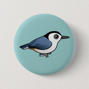 Badge Rond 5 Cm Sittelle Blanche-breasted