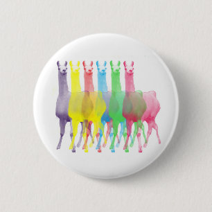 Badge Rond 5 Cm six lamas dans six couleurs de lama