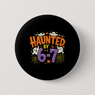 Badge Rond 5 Cm Six Seven 6 7 Halloween squelette main fantôme