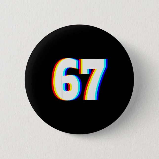 Badge Rond 5 Cm Six Seven 6 7 Illusion Optique Edm  (Devant)