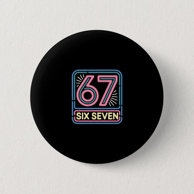 Badge Rond 5 Cm Six Seven 6 7 Mème Drôle  (Devant)