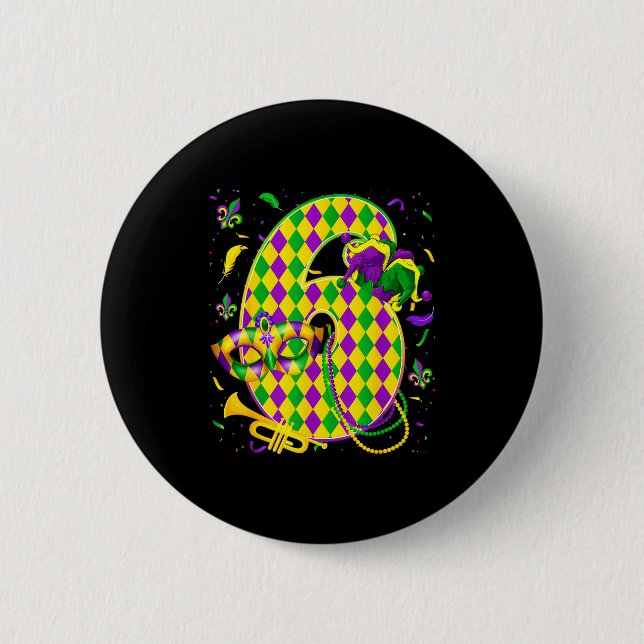 Badge Rond 5 Cm Six Seven 6 7 Meme Matching Couples Mardi Gras Fat (Devant)