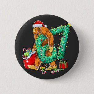 Badge Rond 5 Cm Six Seven Bigfoot 67 Sasquatch Mème de Noël