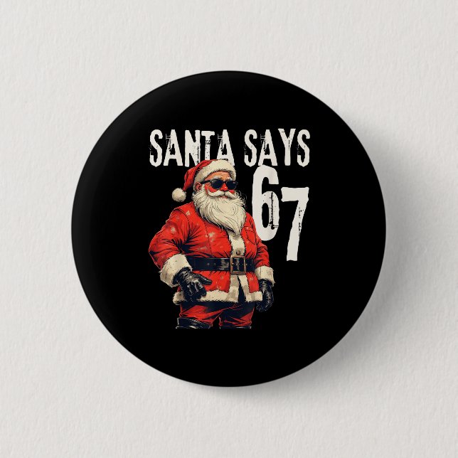 Badge Rond 5 Cm Six Seven Christmas Meme 67 Funny  (Devant)