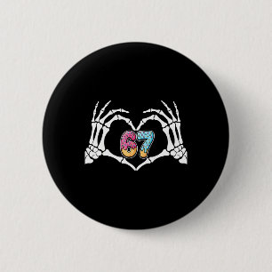Badge Rond 5 Cm Six Seven Crème Glacée Dégoulinante 67 Mème Squele