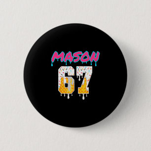 Badge Rond 5 Cm Six Seven Crème Glacée Drip Sport 67 Fun Mason Mèm