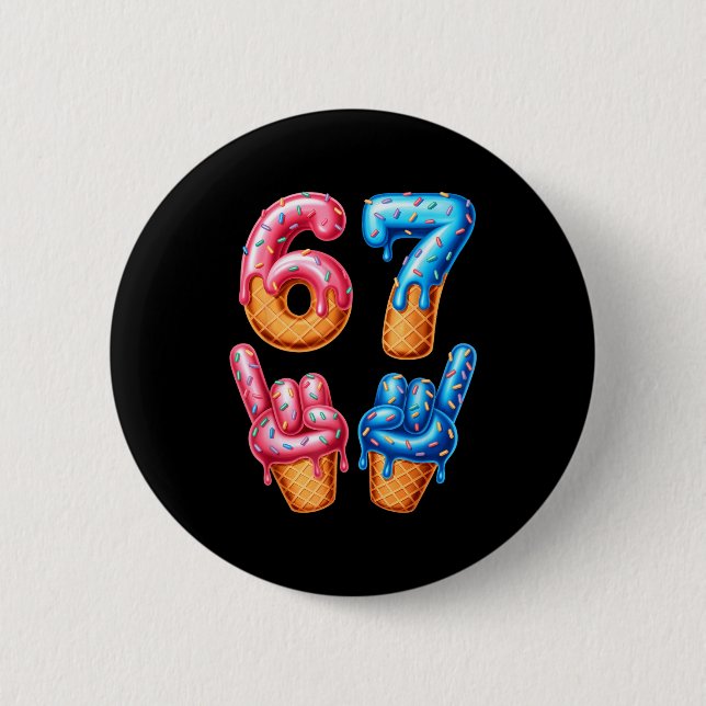 Badge Rond 5 Cm Six Seven Ice Cream Drip 67  (Devant)