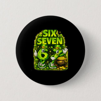 Badge Rond 5 Cm Six seven lucky shamrock 67 st patricks day boy