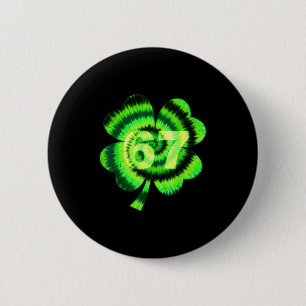 Badge Rond 5 Cm Six Seven Meme 67 Saint-Patrick Shamrocks Tie Dy