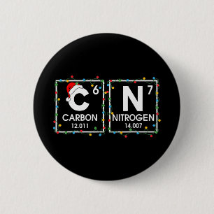 Badge Rond 5 Cm Six Seven Noël Carbone Azote 67 Drôle Scien