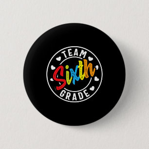 Badge Rond 5 Cm Sixième Année Retour À L'École Garçons Filles Ense