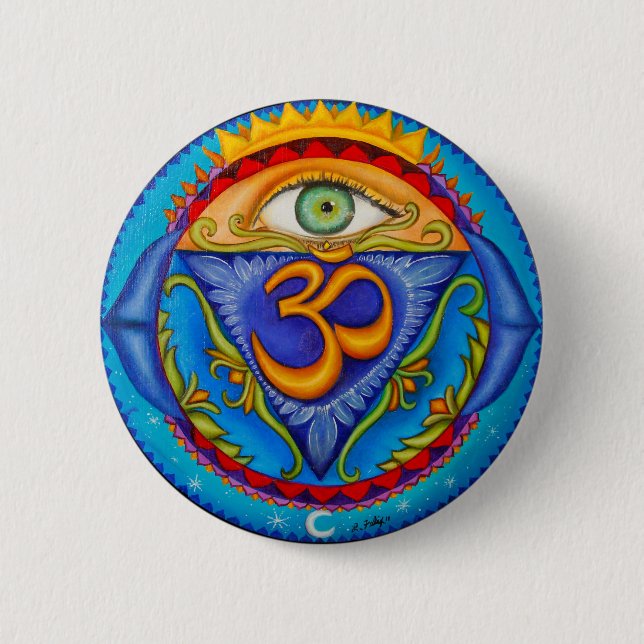 Badge Rond 5 Cm Sixième chakra, troisième oeil (Devant)