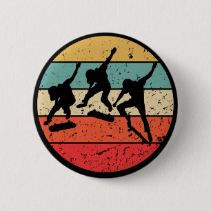 Badge Rond 5 Cm Skateboard - Retro Vintage Skateboard