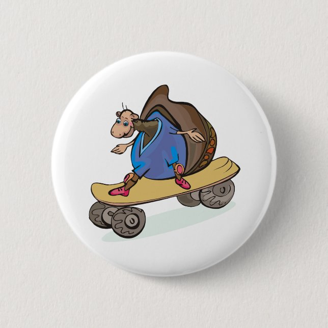 Badge Rond 5 Cm Skateboard Snail Skateboard Fun Skateboard (Devant)