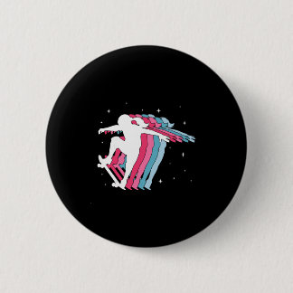 Badge Rond 5 Cm Skater Girl Skateboarder Skateboarding Girls Gift 