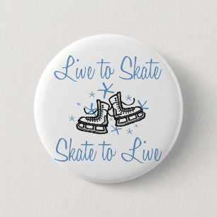 Badge Rond 5 Cm SkaterChick vivant au patin