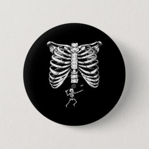 Badge Rond 5 Cm Skeleton Badminton Grossesse Halloween Smash Shutt