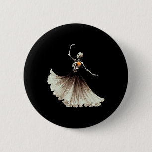 Badge Rond 5 Cm Skeleton Ballerina Ballet Danse Halloween Femmes G