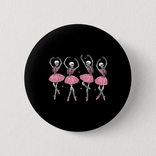 Badge Rond 5 Cm Skeleton Ballerinas Ballet Dance mignonne Fille Ha (Devant)