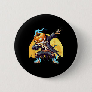 Badge Rond 5 Cm Skeleton Citrouille sans tête Dab Dance Boys Hallo