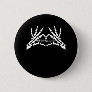 Badge Rond 5 Cm Skeleton Coeur Et Mains Design Classique