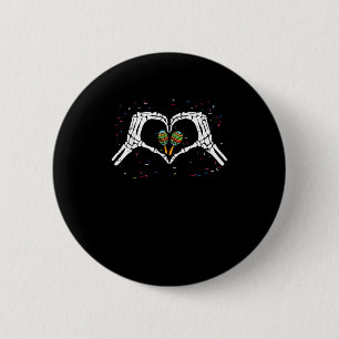 Badge Rond 5 Cm Skeleton Coeur main Maracas Cinco De Mayo Mexicain