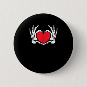 Badge Rond 5 Cm Skeleton Coeur main Valentines Jour drôle Mème