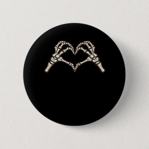 Badge Rond 5 Cm Skeleton conception de coeur main