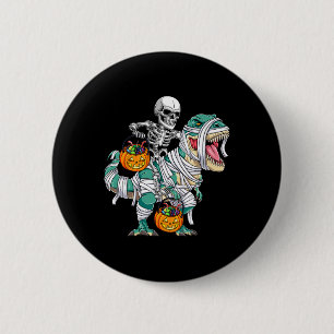 Badge Rond 5 Cm Skeleton équitation Dinosaur T Rex Fun Kids Boys H