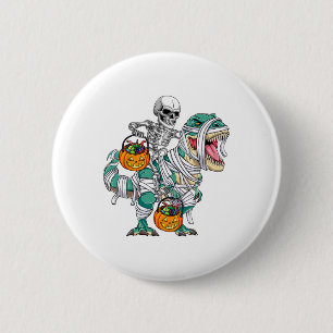 Badge Rond 5 Cm Skeleton équitation Dinosaur T Rex Fun Kids Boys H