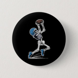Badge Rond 5 Cm Skeleton Football Halloween Hommes garçons Footbal