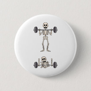 Badge Rond 5 Cm Skeleton Gym Drôle Entraînement Gym plaisanteries 