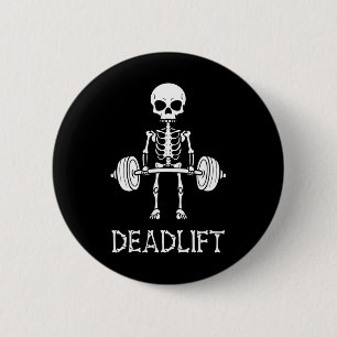 Badge Rond 5 Cm Skeleton Gym Poids Lifting entraînement Fitness