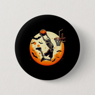 Badge Rond 5 Cm Skeleton Halloween Hommes garçons Basketball Hallo