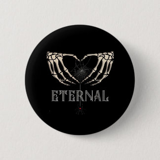 Badge Rond 5 Cm Skeleton Hands Heart Classic