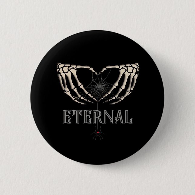 Badge Rond 5 Cm Skeleton Hands Heart Classic (Devant)
