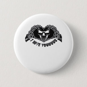 Badge Rond 5 Cm Skeleton Hands Skull, Halloween Design Pour Backgr