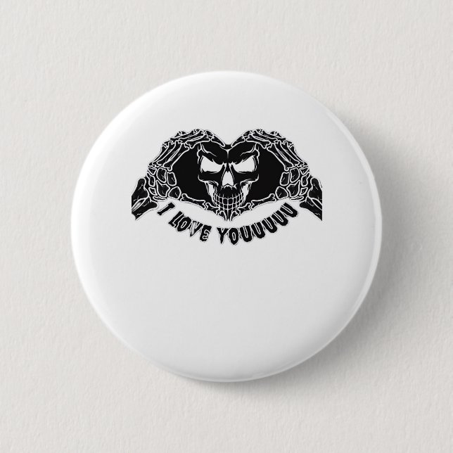 Badge Rond 5 Cm Skeleton Hands Skull, Halloween Design Pour Backgr (Devant)