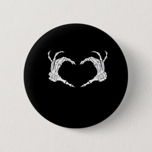 Badge Rond 5 Cm Skeleton Heart Hands Classic